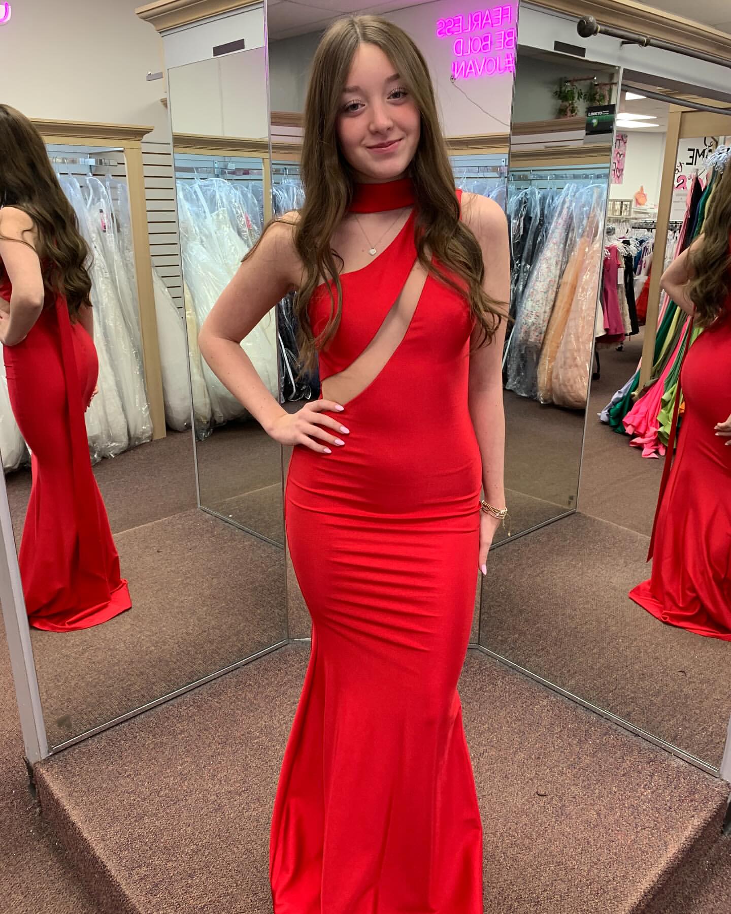 Rotes Meerjungfrau-Abendkleid, formelles Ballkleid J6888