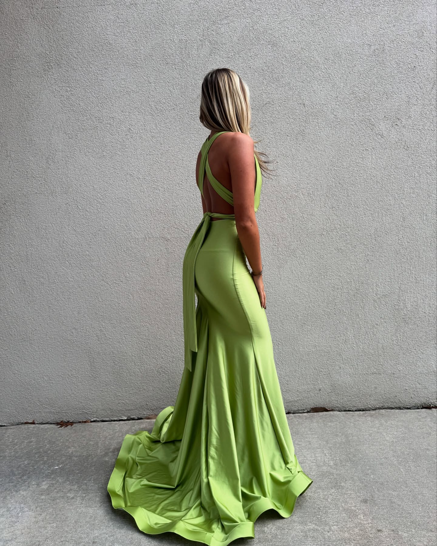 Robe de bal sirène verte dos nu, robe de soirée formelle J6898