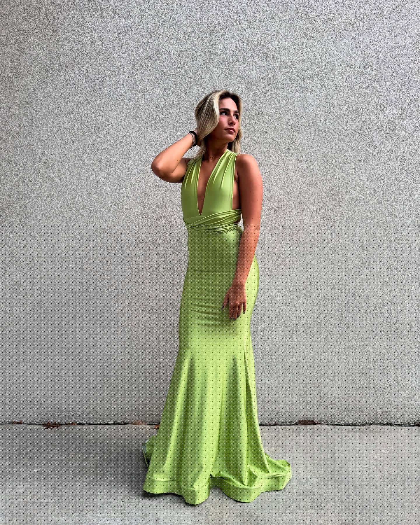 Robe de bal sirène verte dos nu, robe de soirée formelle J6898
