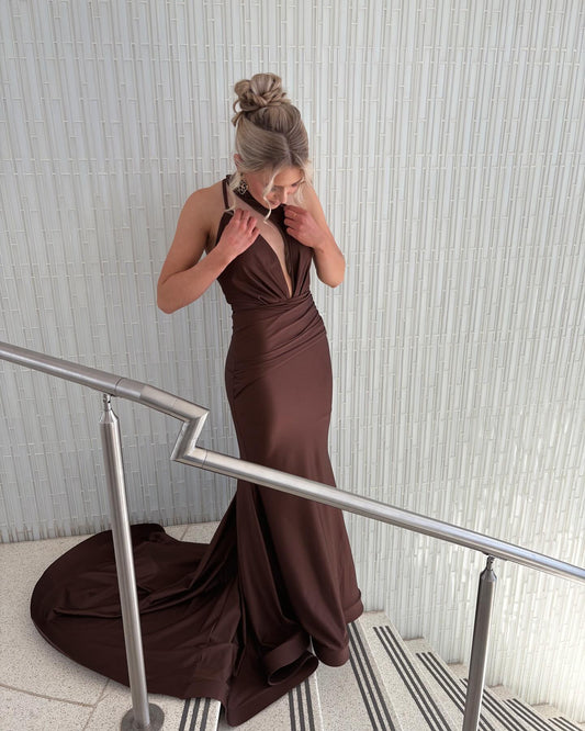 One Shoulder Dark Red Mermaid Evening Dress Formal Prom Dress J6901