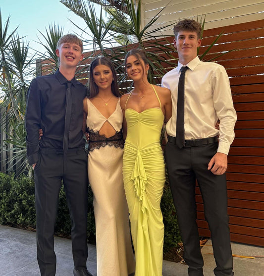 Yellow Ruffle Formal Dress Sheath Prom Dress J6932