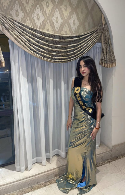 Strapless Sheath Long Prom Dress With Slit J7877