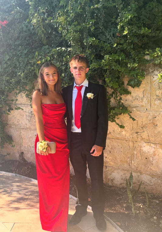 Strapless Sheath Red Prom Dress Formal Party Dress J6942