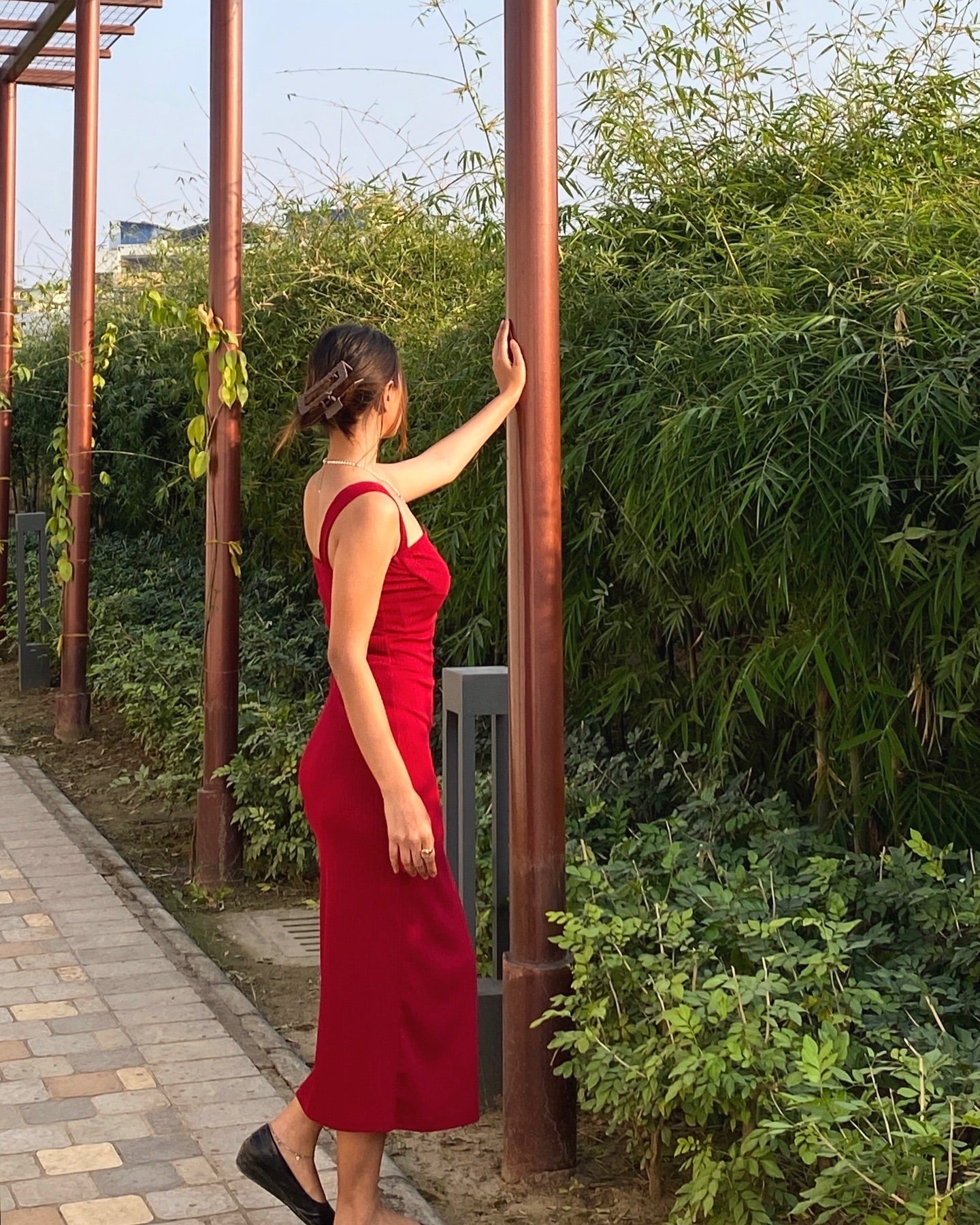 Red Sheath Satin Prom Dress Birthday Outfit J6910