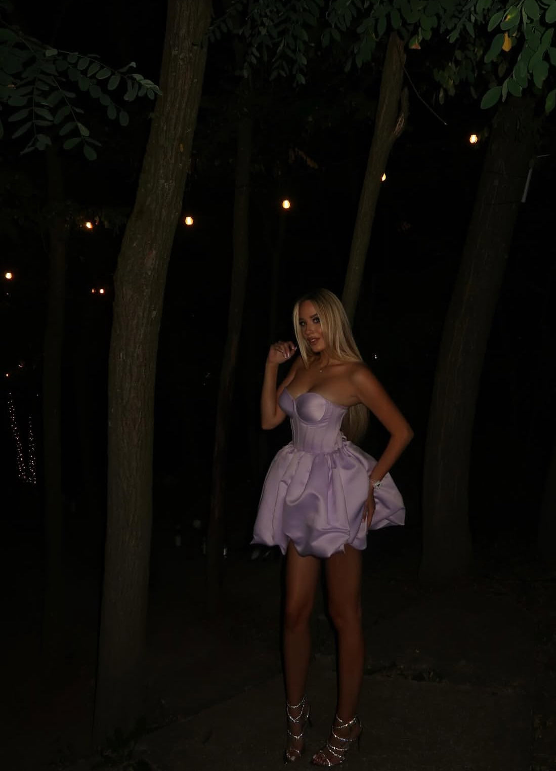 Robe de soirée courte lavande coupe trapèze en cœur, robe d'anniversaire J7828