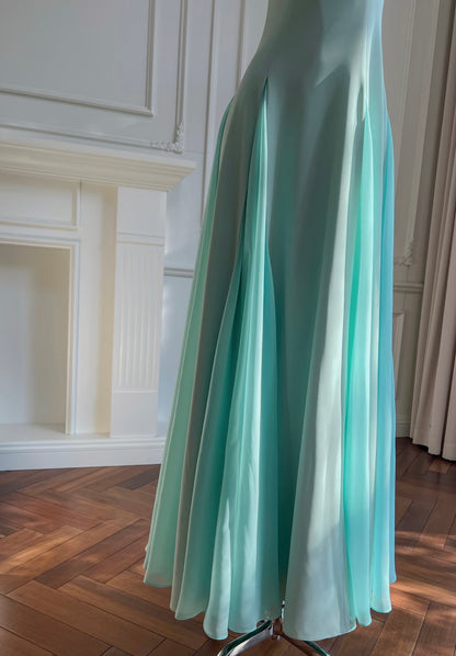 Spaghetti Straps A Line Chiffon Long Prom Dress J7985