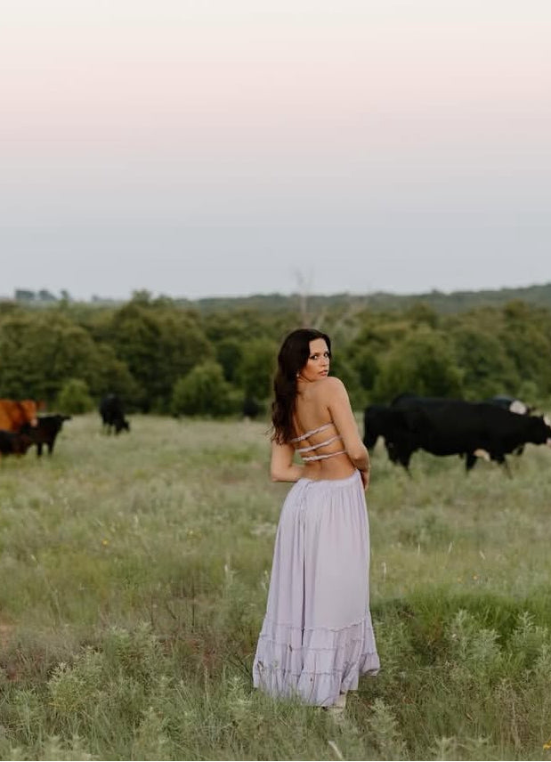 Robe de bal longue bustier coupe trapèze dos nu, robe d'invitée de mariage J7926