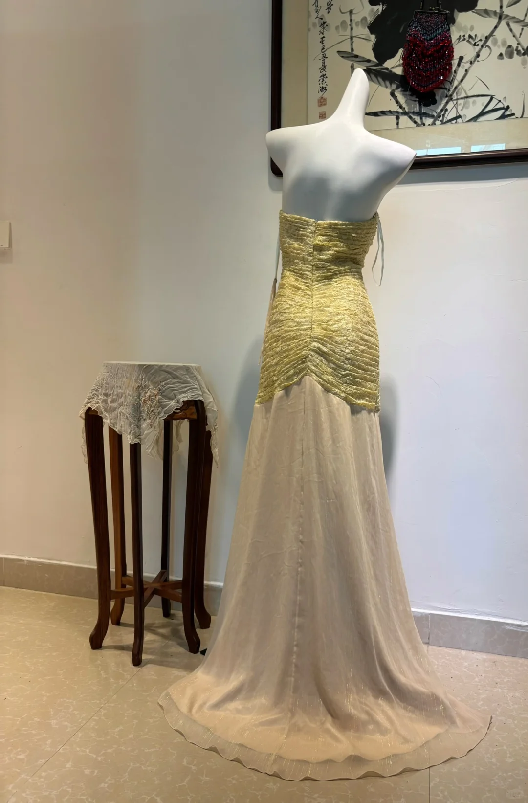 Meerjungfrau Spitze Chiffon Langes Ballkleid Herzausschnitt Formales Partykleid J8463