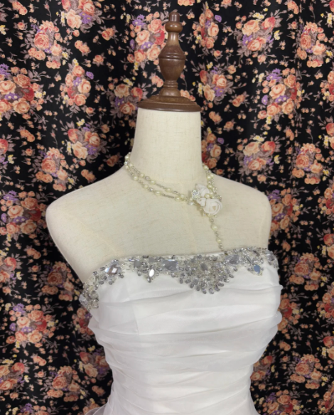 Beaded White Short Prom Dress Ruffle Birthday Dress J8631