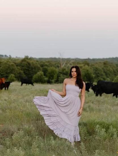 Robe de bal longue bustier coupe trapèze dos nu, robe d'invitée de mariage J7926