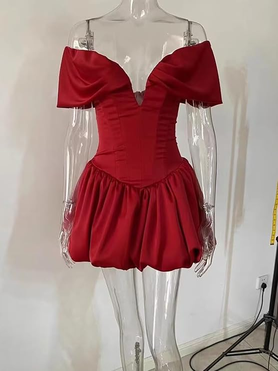 Robe de soirée trapèze à épaules dénudées, robe d'anniversaire J7234