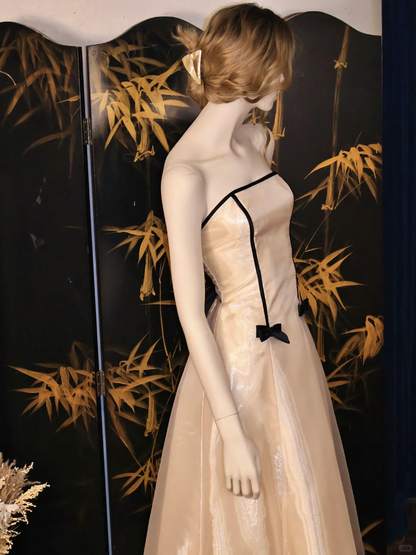 Robe de soirée trapèze bustier, jolie robe de bal de fin d'année, J8036