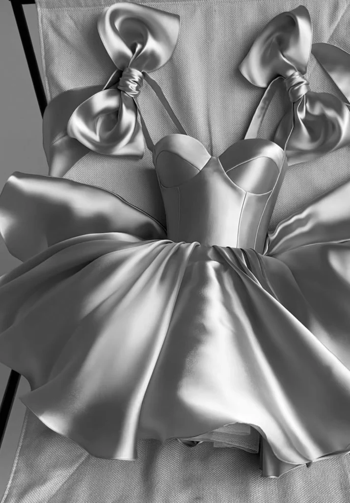 Weißes A-Linie Satin Homecoming-Kleid, kurzes Partykleid J7261