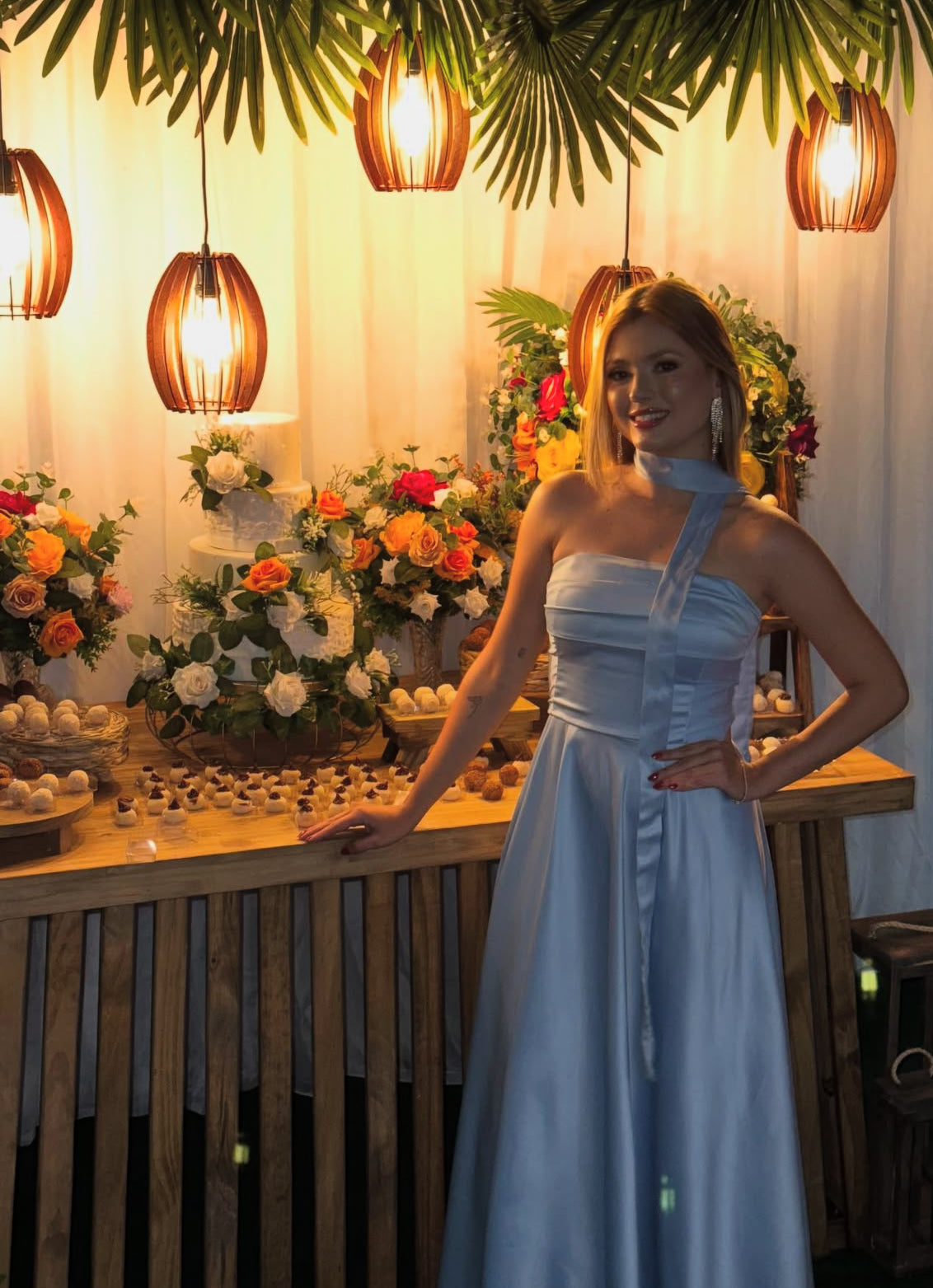 Robe de mariée bustier coupe trapèze bleue, robe de bal formelle J7413