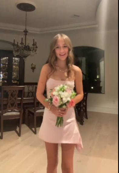 Robe de soirée courte rose sans bretelles, coupe trapèze, robe d'anniversaire J7841