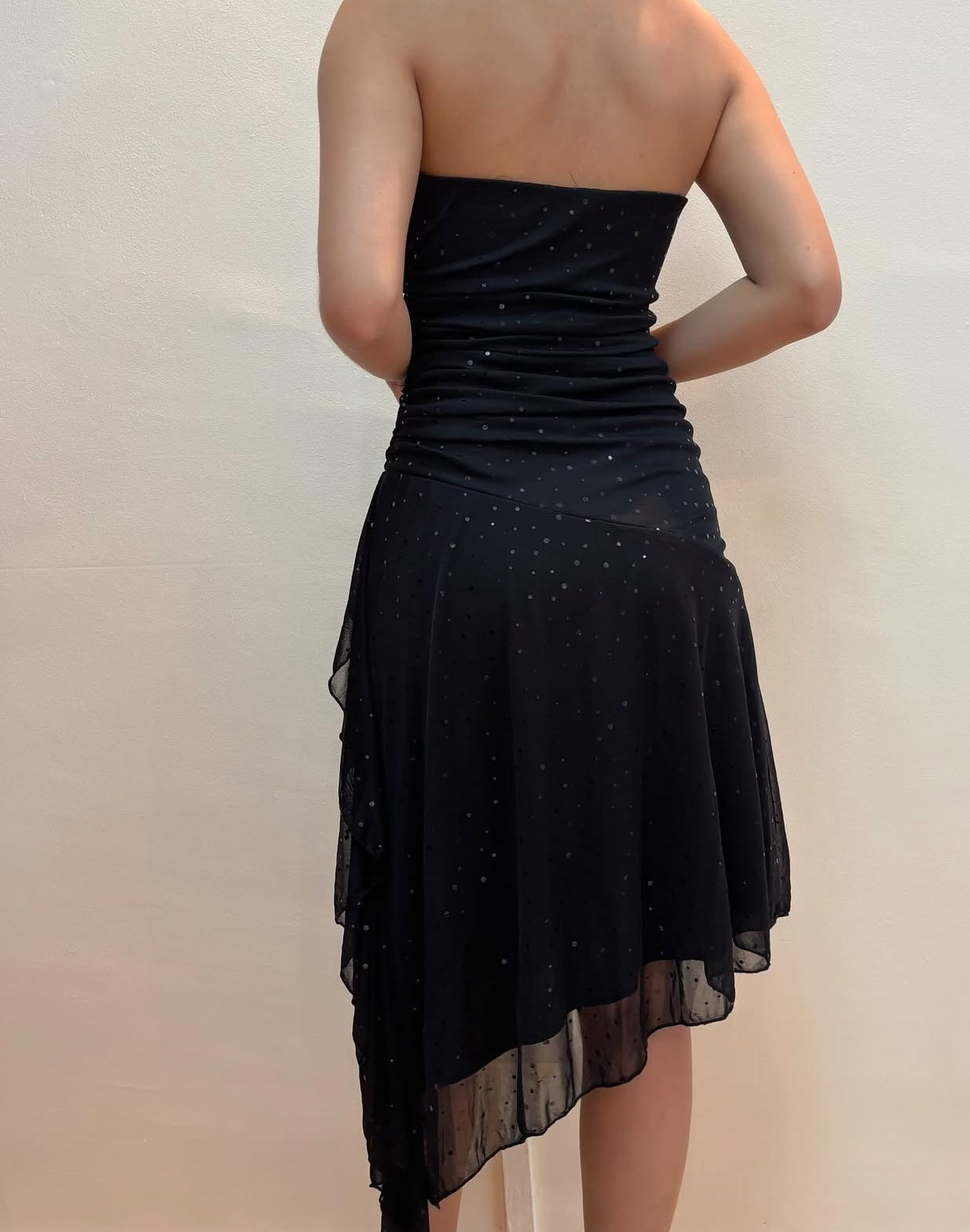 Trägerloses schwarzes Homecoming-Kleid mit Pailletten, Partykleid J8562