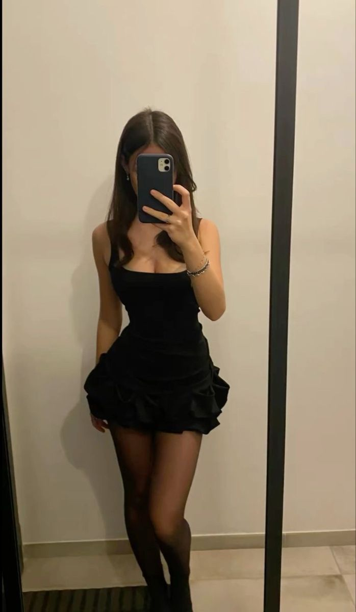 Robe de soirée noire courte, robe de bal, robe de soirée, J7366