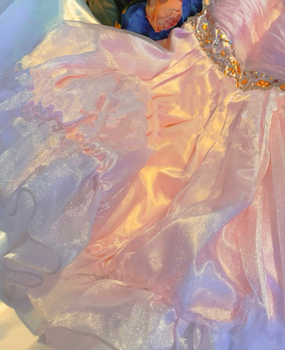 Trägerloses A-Linie Rosa Ballkleid Süßes Perlen Homecoming Kleid J8430