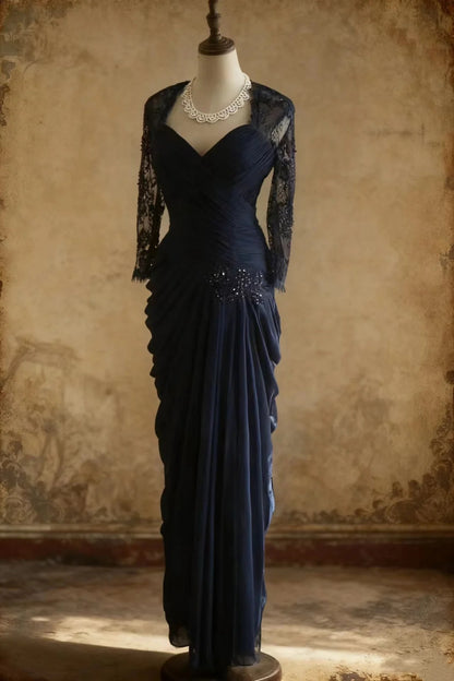 Lace Long Sleeves Evening Dress Modest Formal Party Dress J8729