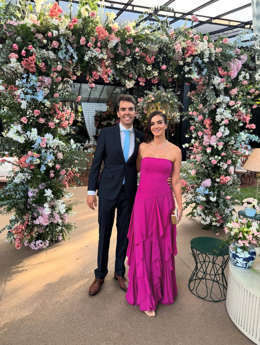 Robe de mariée bustier trapèze en mousseline de soie, à volants, tenue de soirée formelle J7407