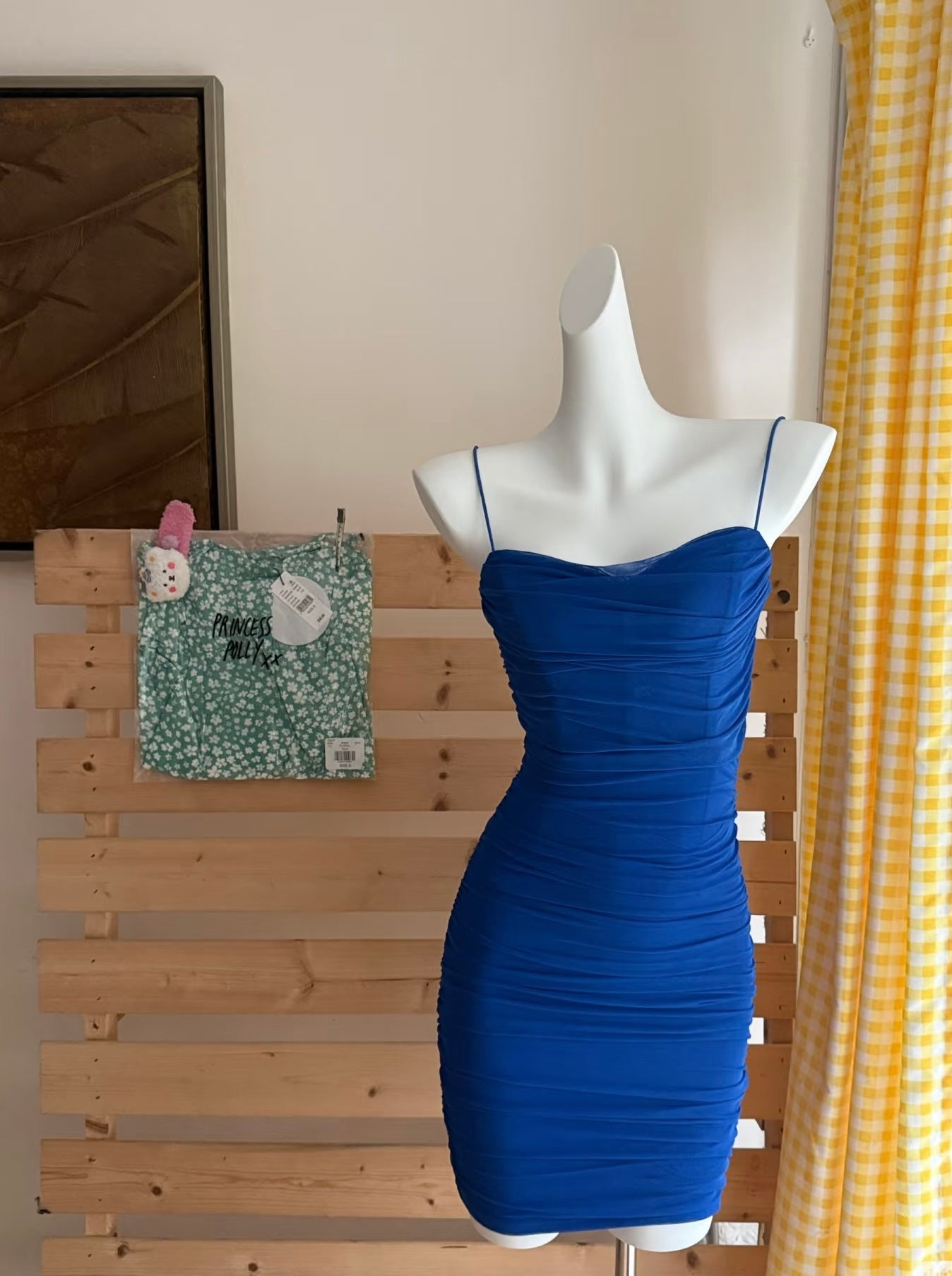 Spaghetti Straps Blue Sheath Homecoming Dress Short Formal Party Dress J7065