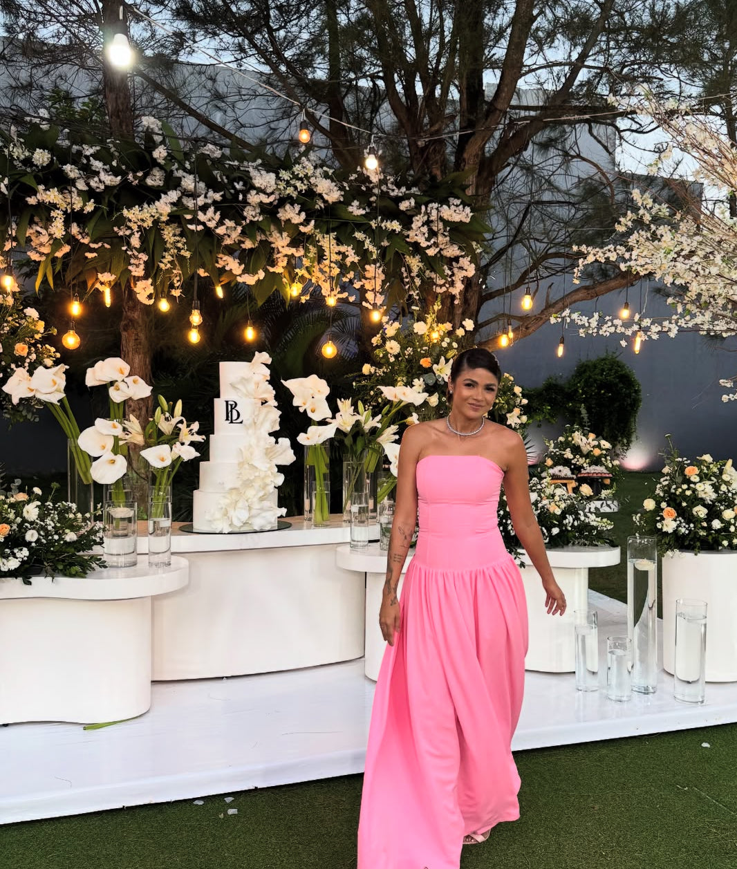 Strapless A Line Wedding Guest Dress Simple Prom Dress J7805