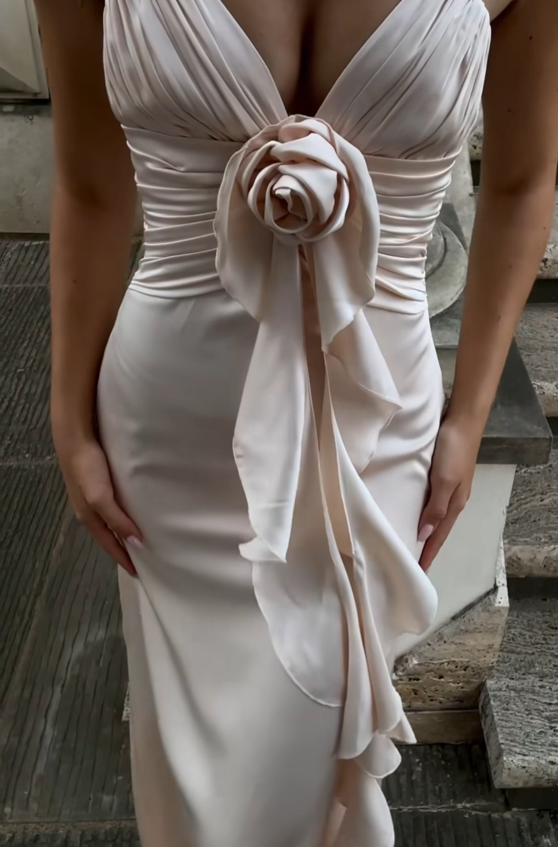 Spaghettiträger Etuikleid Langes Ballkleid Geburtstagskleid mit Rüschen J7851