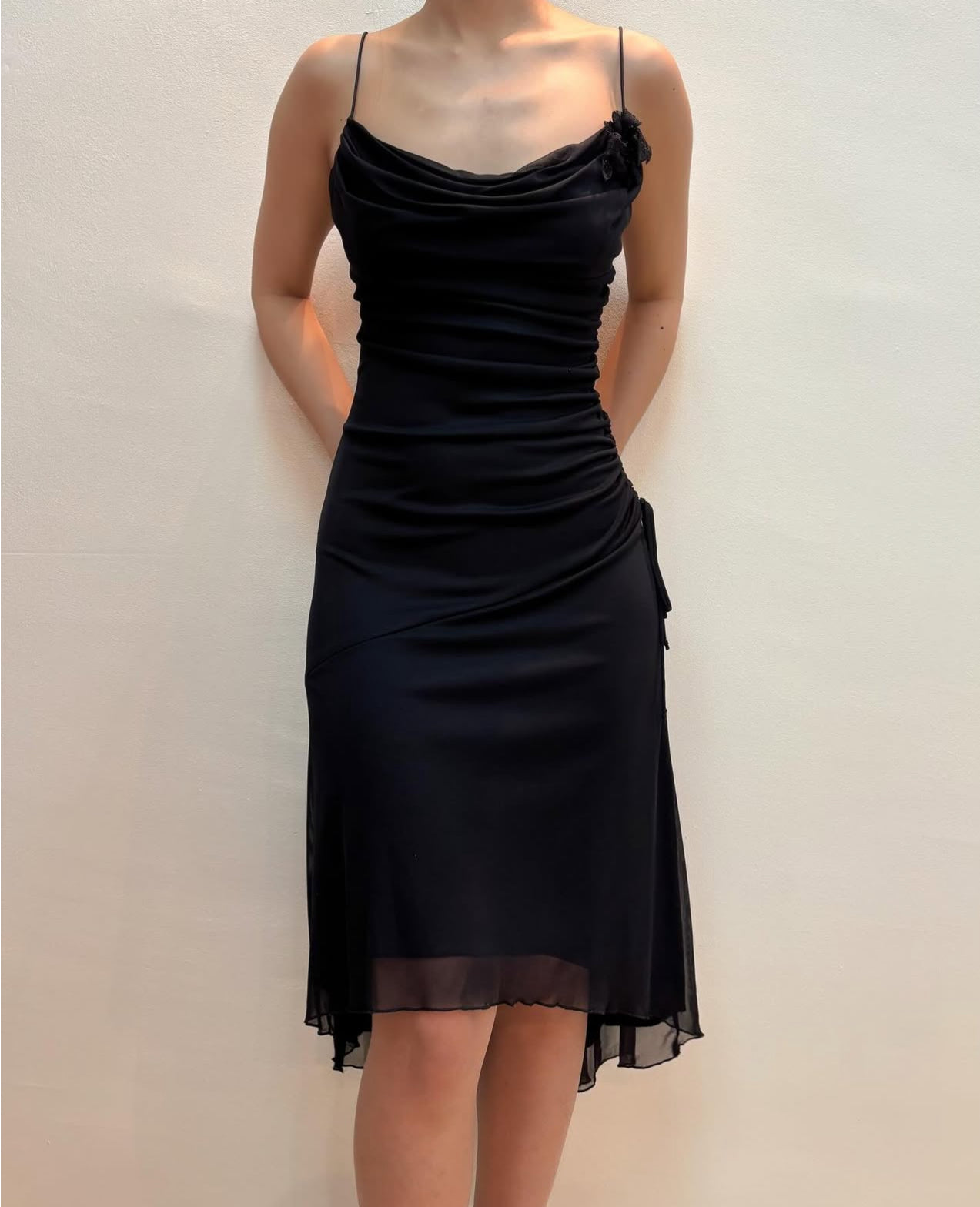 Spaghetti Straps Black Homecoming Dress Vintage Party Dress J8565