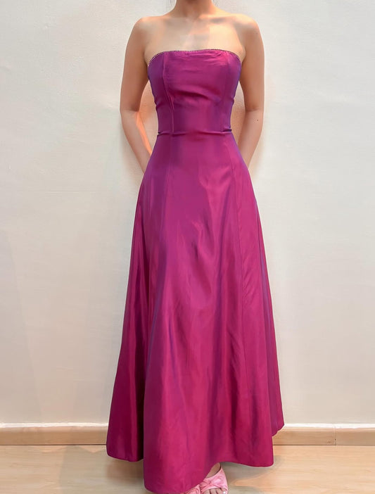 Strapless A Line Simple Long Prom Dress Formal Party Dress J8570