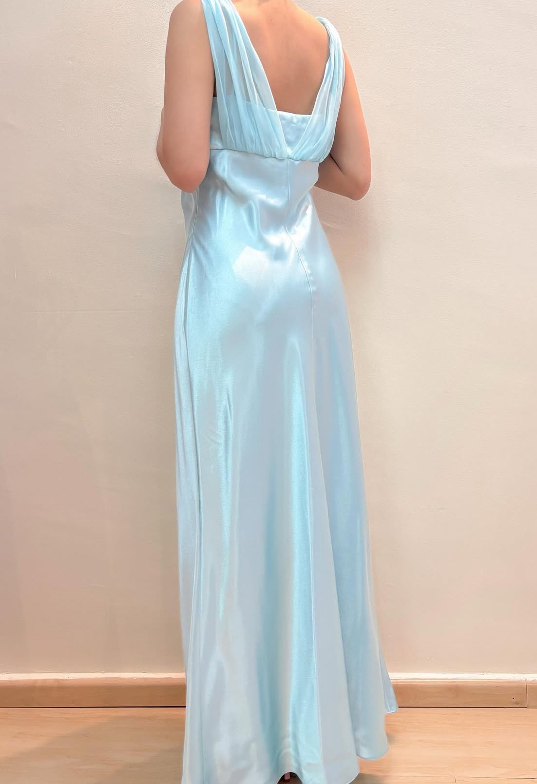 Blue Mermaid Long Prom Dress Vintage Evening Dress J8556