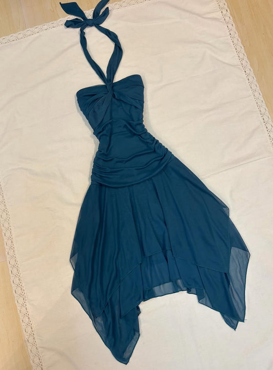 Halter A Line Short Homecoming Dress Vintage Party Dress J8567