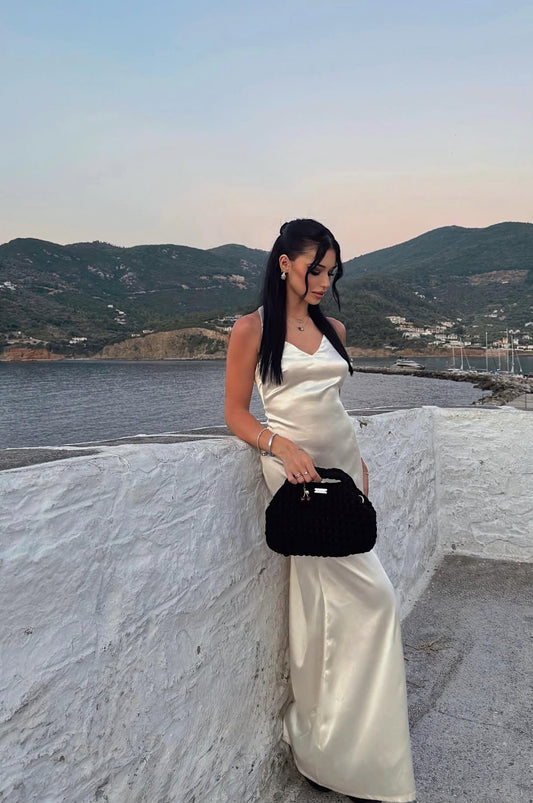 Ivory Satin Mermaid Long Prom Dress Formal Evening Dress J8013
