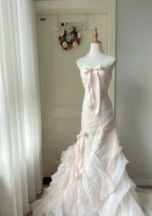 Sweetheart Mermaid Light Pink Birthday Dress Formal Evening Dress J7730