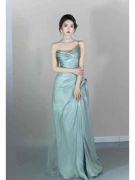 Grünes A-Linien-Abschlussballkleid, Abendkleid, Partykleid J7101