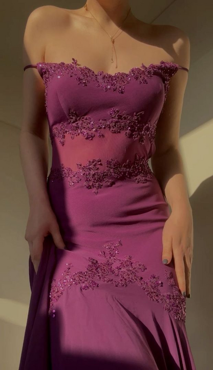Spaghetti Straps Chiffon Long Prom Dress With Beads Applique J8350