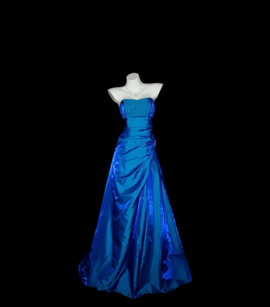 Strapless Royal Blue Long Prom Dress Formal Evening Party Dress J8896