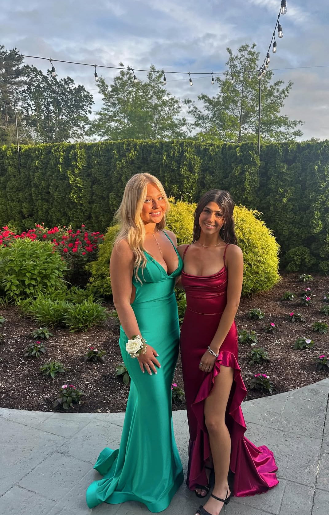 Green Mermaid Long Prom Dress Satin Evening Dress J7872
