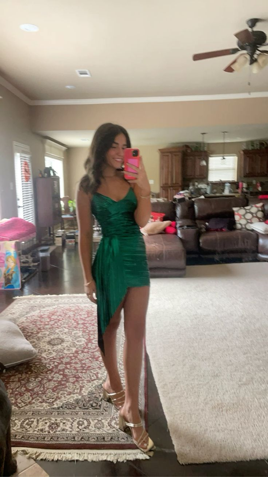 Green Sheath Short Homecoming Dresses J7362
