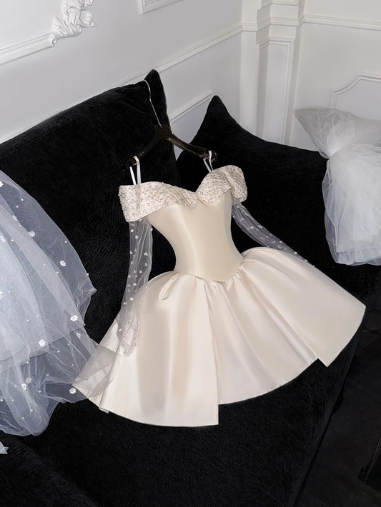 Off The Shoulder A Line Birthday Dress Short Prom Dress J7235