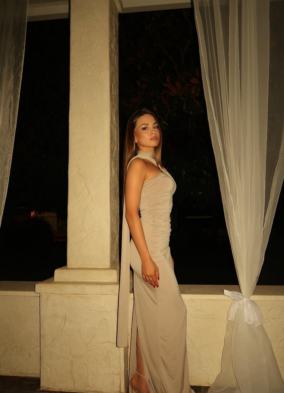 Etuikleid aus Satin, Ballkleid, Geburtstagsoutfit, formelles Maxikleid J7810