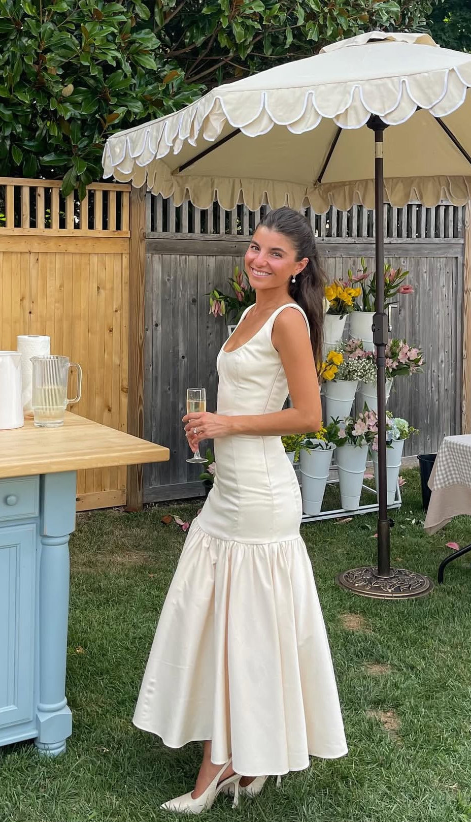 Elegant Mermaid Satin Long Prom Dress Ivory Wedding Dress J7963