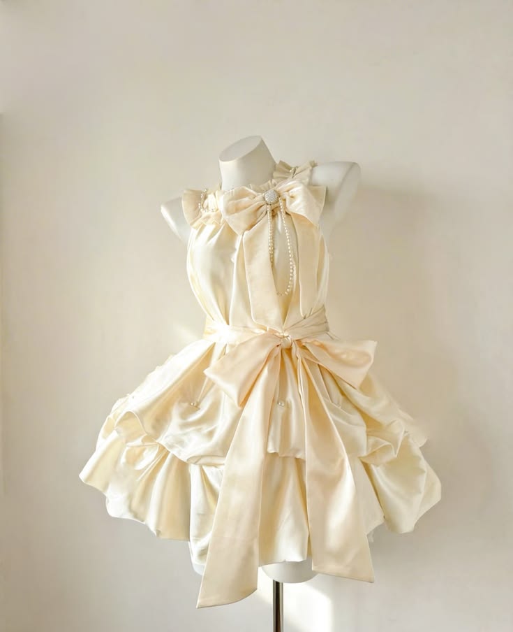 A Line Beige Satin Homecoming Dress Short Birthday Dress  J11241