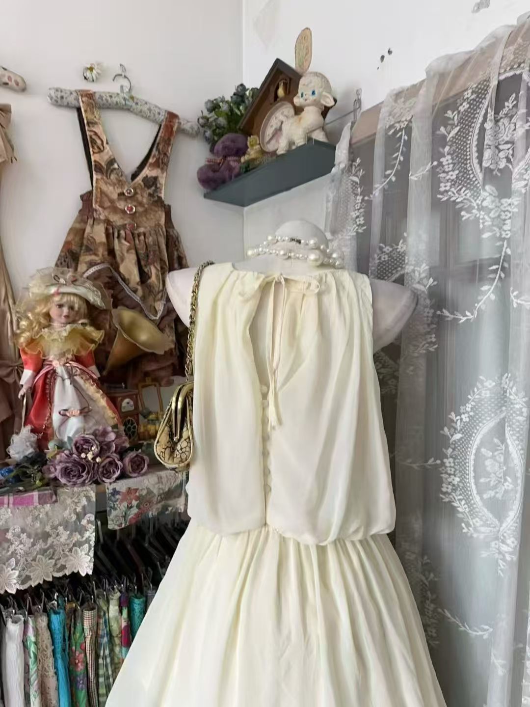 Trägerloses silbernes Vintage-Abendkleid, A-Linie, Geburtstagskleid J9370