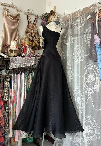 Trägerloses silbernes Vintage-Abendkleid, A-Linie, Geburtstagskleid J9370