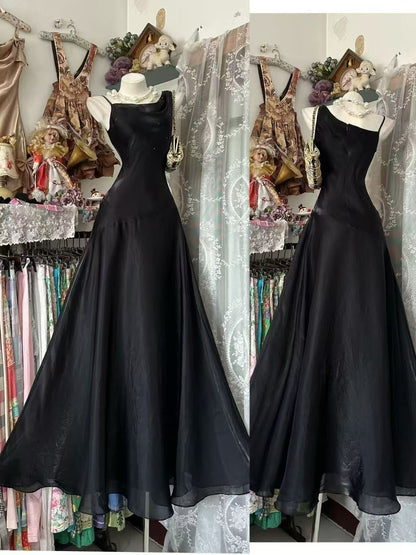 Trägerloses silbernes Vintage-Abendkleid, A-Linie, Geburtstagskleid J9370