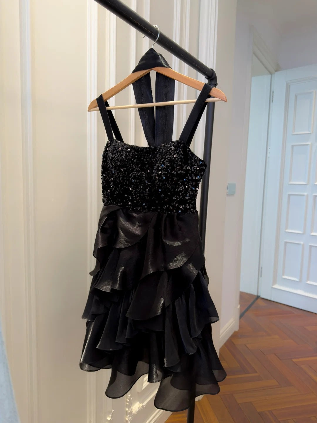 Robe de bal bustier violette en satin avec appliques, robe de soirée formelle J9413