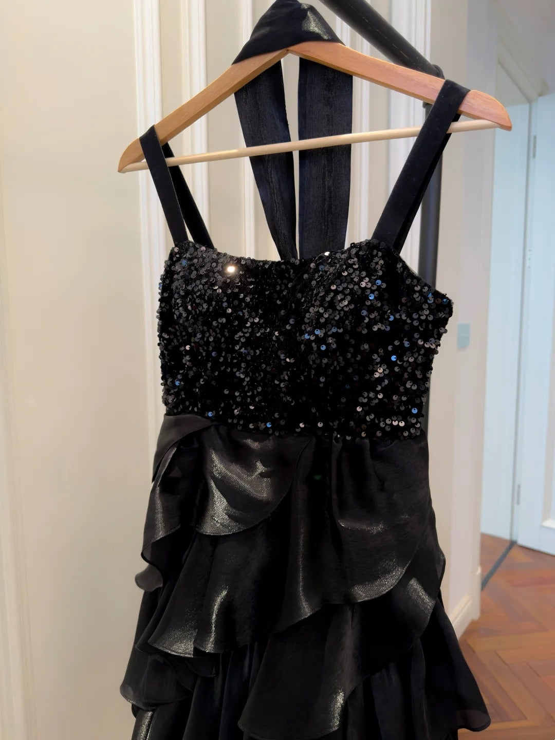 Robe de bal bustier violette en satin avec appliques, robe de soirée formelle J9413