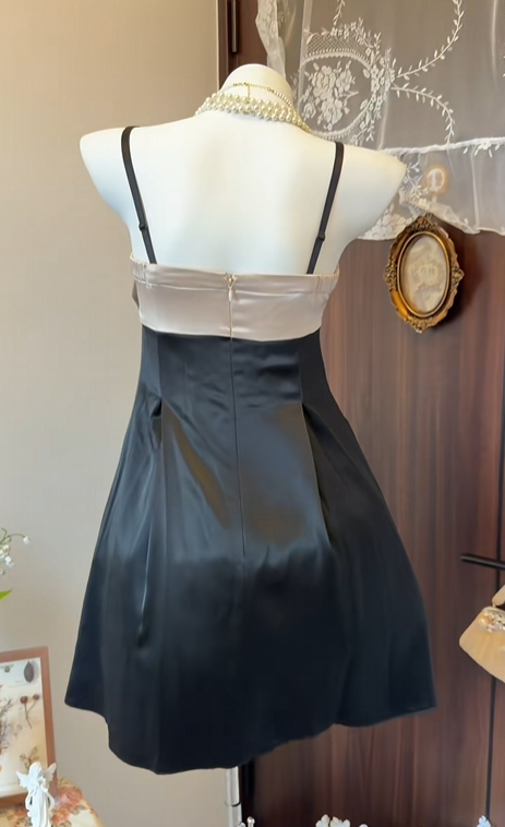 Trägerloses silbernes Vintage-Abendkleid, A-Linie, Geburtstagskleid J9370