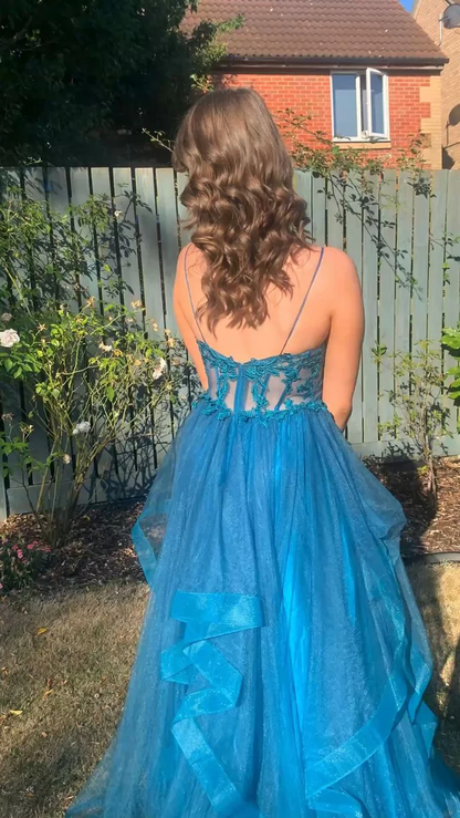 Robe de bal bustier violette en satin avec appliques, robe de soirée formelle J9413