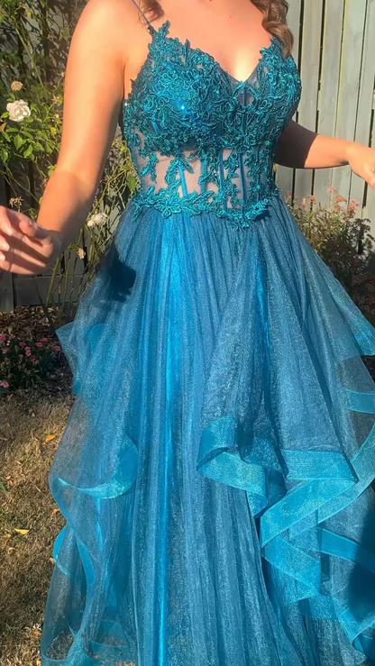 Robe de bal bustier violette en satin avec appliques, robe de soirée formelle J9413